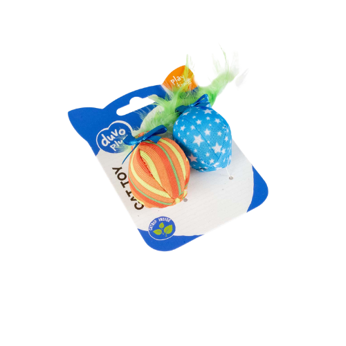 DUVO PLUS ASSORTED BALLS WITH FEATHER 2PCS