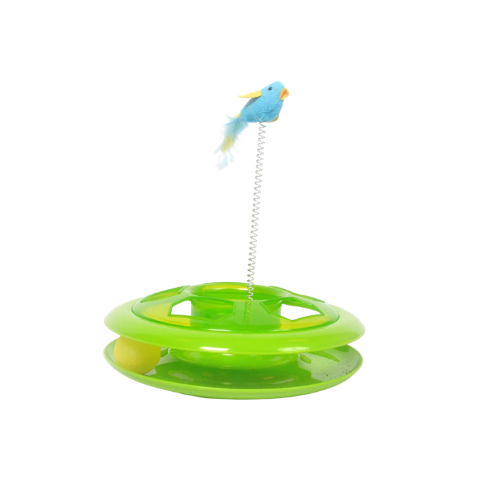 DUVO PLUS HAPPY HOOP CAT TOY GREEN 26CM