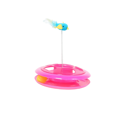 DUVO PLUS HAPPY HOOP CAT TOY PINK 26CM