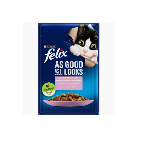 FELIX CAT WITH TROUT AND GREEN BEANS 85G
