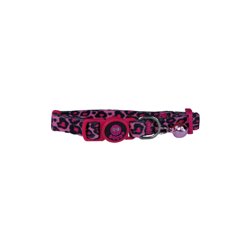 Doco Furball Cat Collar Breakaway Leopard Print Pink