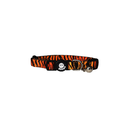 Doco Furball Breakaway Cat Collar Orange Zebra