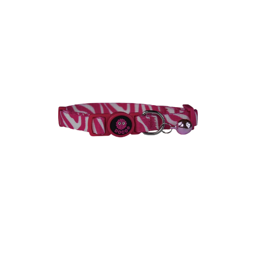 Doco Furball Breakaway Cat Collar Pink Zebra