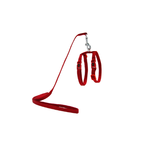 Doco Signature Cat Harness + Leash Adjustable Red