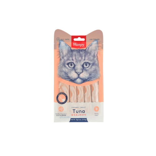 Wanpy Creamy Lickable Treat Tuna & Salmon Healthy Digestion (5 Pack) - 70G