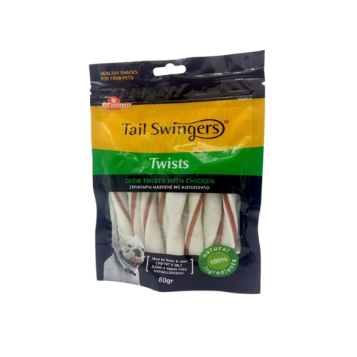 TAILSWINGER TWISTS CHEW WITH CHICKEN 100G