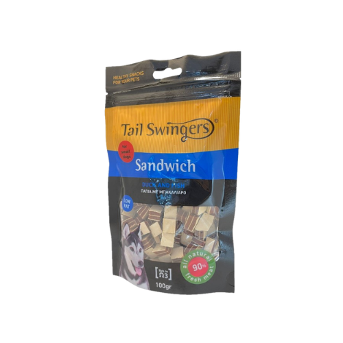 Tail Swingers Sandwich Duck And Fish for Small Dogs - 100G