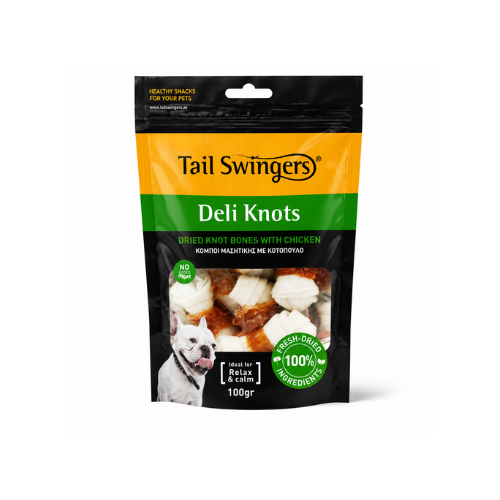Tail Swingers Deli Knots Chew Knot Rawhide Bones With Chicken 100% - 100G