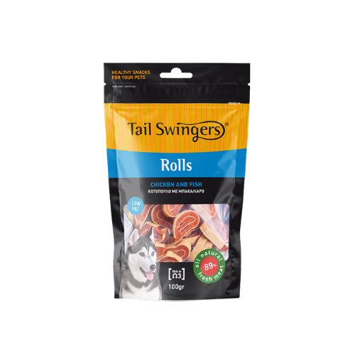 Tail Swingers Rolls With Chicken And Fish Dog Treat - 100G