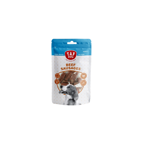 T.A.F Pets Fresh Dog Treats Beef Sausages 75G