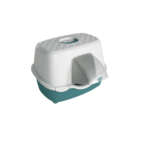 Stefanplast Très Chic Outdoor Covered Cat Toilet – White / Light Dove Grey 56 x 545 x 39Cm
