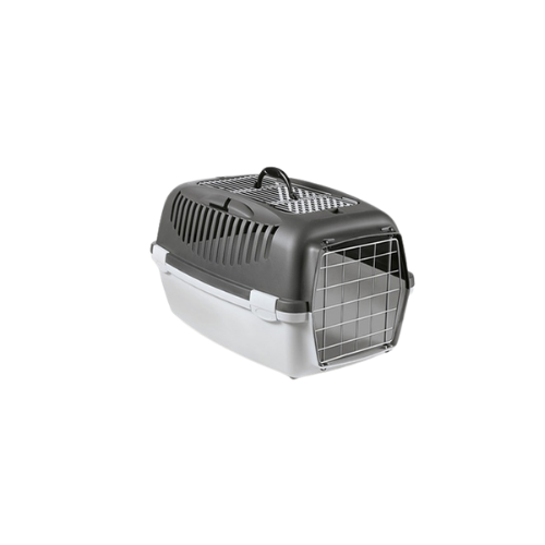 Stefanplast Gulliver 3 Top Free Pet Carrier with Metal Door - Grey / Dark Grey 24 x 15.7 x 15 cm