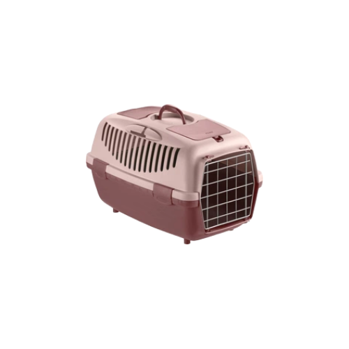Stefanplast Gulliver 3 Top Free Pet Carrier with Metal Door - Powder Pink / Rosy Brown 25 x 15.7 x 15 cm