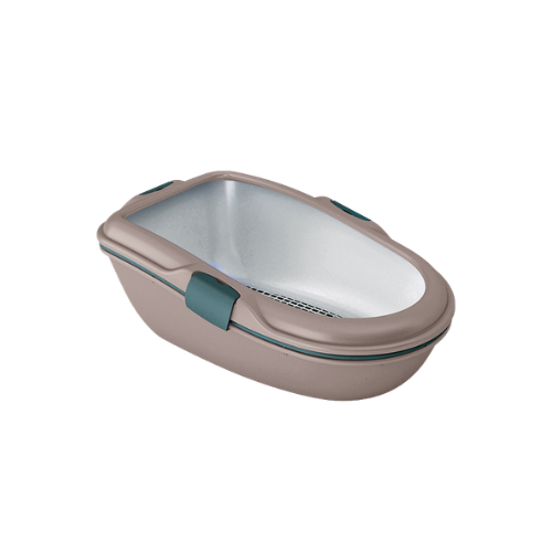 Stefanplast Furba Chic Maxi Cat Toilet – White / English Green 69.5 x 47 x 26Cm