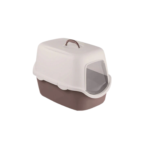Stefanplast Cathy Covered Cat Toilet – Soft Pink / Brown Pink 57 x 40 x 40Cm