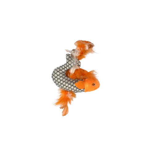 PETINTEREST Cat Toy Sea Fish With Silver Vine (Orange)