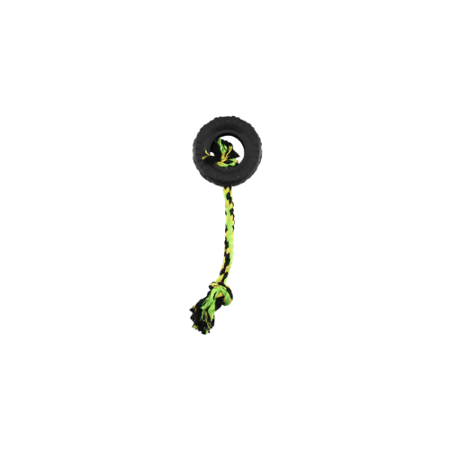 Pawise Tuff Tire With Rope Dog Toy Small 9cm