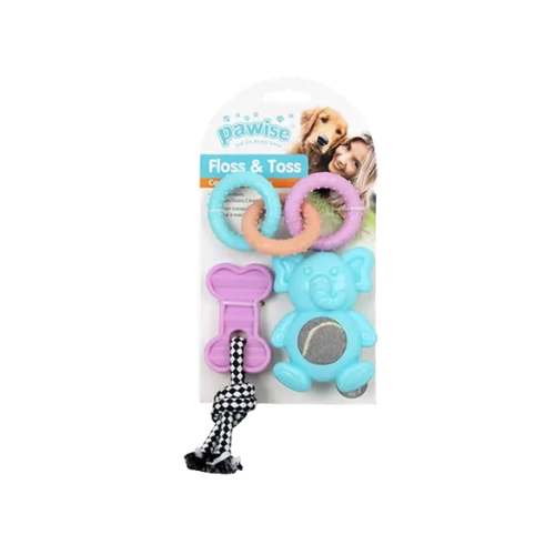 Pawise Puppy Floss & Toss Toy Set