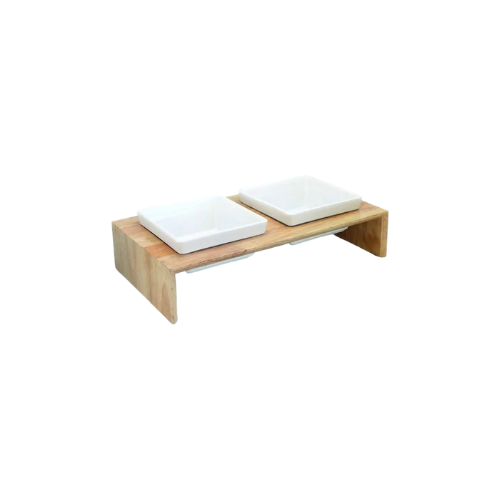 Pawise Natural Feeder wood & ceramic 2x200ML