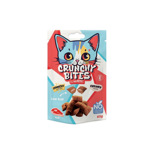 M-Pets Crunchy Bites Beef Cat Treats - 60g
