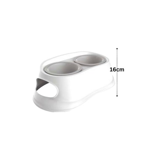 M Pet Stand & Bowls Plastic 2x800ML