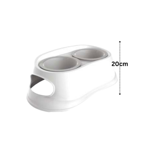 M Pet Stand & Bowls Plastic 2x1100ML