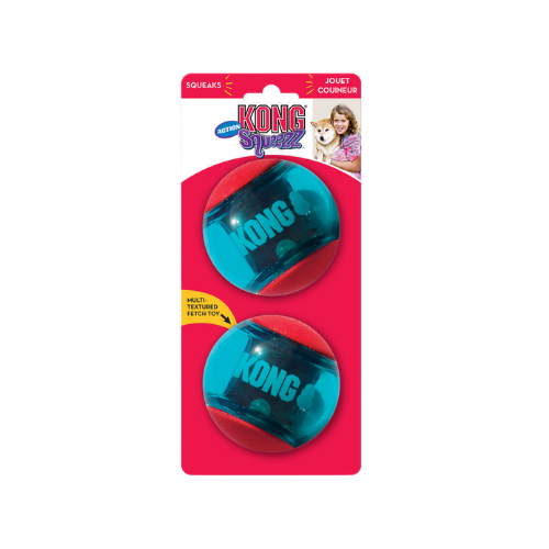 KONG SQUEEZZ ACTION BALL LARGE RED 8.3CM X 2