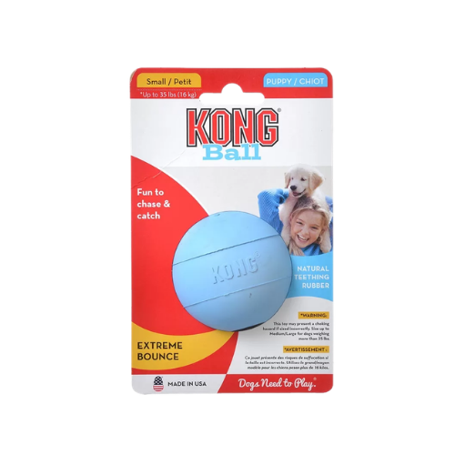 KONG Puppy Ball with Hole – Small (blue)