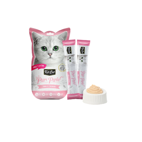 KITCAT PURR PUREE TUNA & SALMON 5X15G