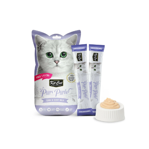 KITCAT PURR PUREE TUNA & GOAT MILK 5X15G