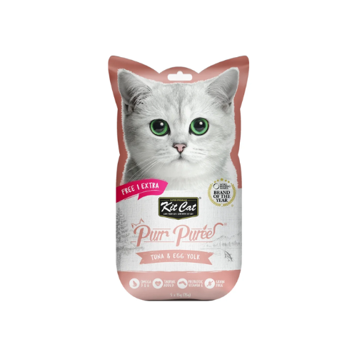 KITCAT PURR PUREE TUNA & EGG YOLK 5X15G