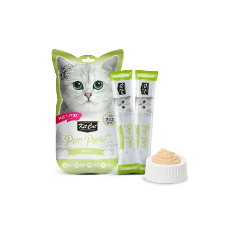 KITCAT PURR PUREE SALMON 5X15G