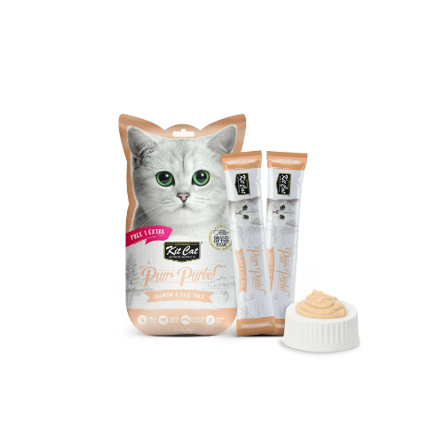KITCAT PURR PUREE SALMON & EGG YOLK 5X15G