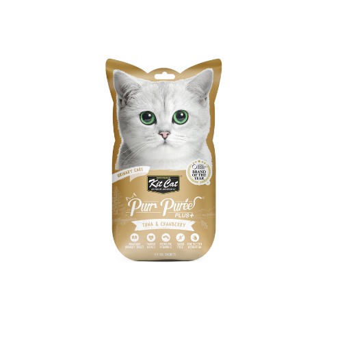 KITCAT PURR PUREE PLUS TUNA & CRANBERRY URINARY CARE 4X15G