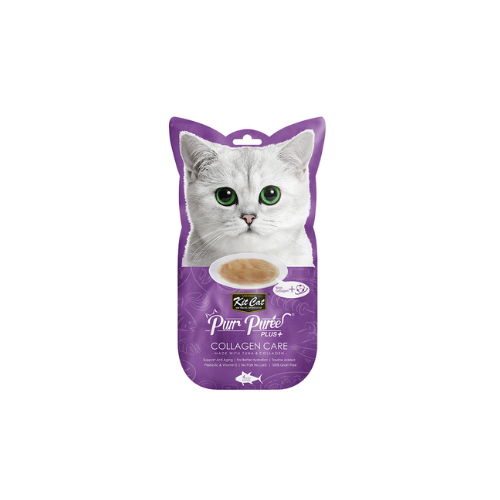 KITCAT PURR PUREE PLUS TUNA & COLLAGEN  4X15G