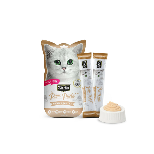 KITCAT PURR PUREE CHICKEN & EGG YOLK 5X15G