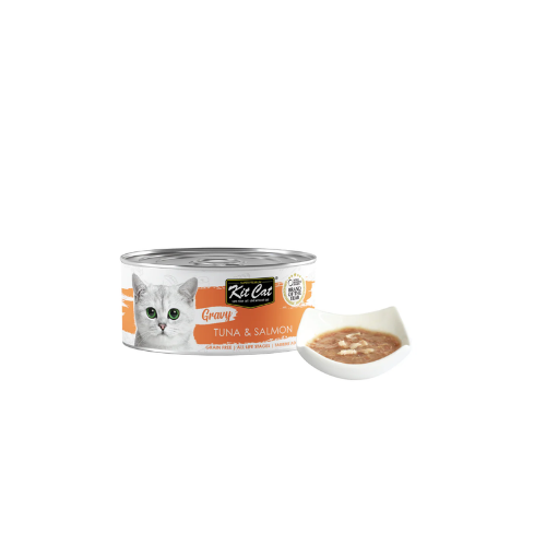 KITCAT GRAVY TUNA & SALMON 70G