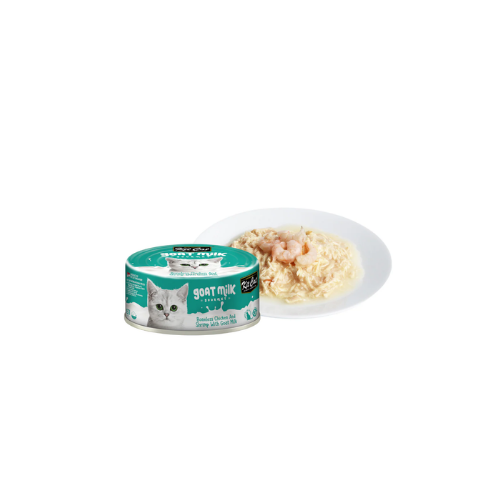 KITCAT GOAT MILK GOURMET CHICKEN & SHRIMP 70G