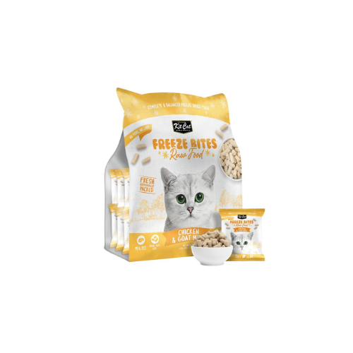 KIT CAT FREEZE BITES RAW DIET FOOD  CHICKEN & GOAT MILK 225G