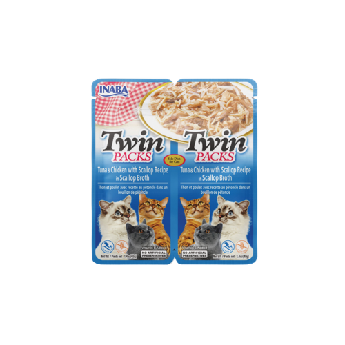 Inaba Twin Packs Tuna & ChickenWith scallop Recipe Scallop Broth 2x40G