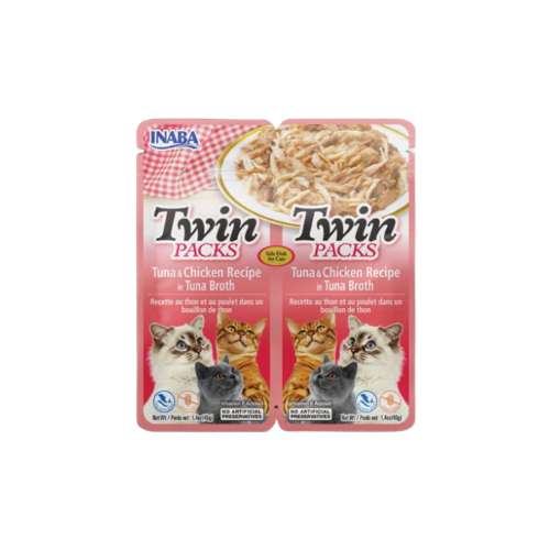 Inaba Twin Packs Tuna & Chicken Recipe Tuna Broth 2x40G