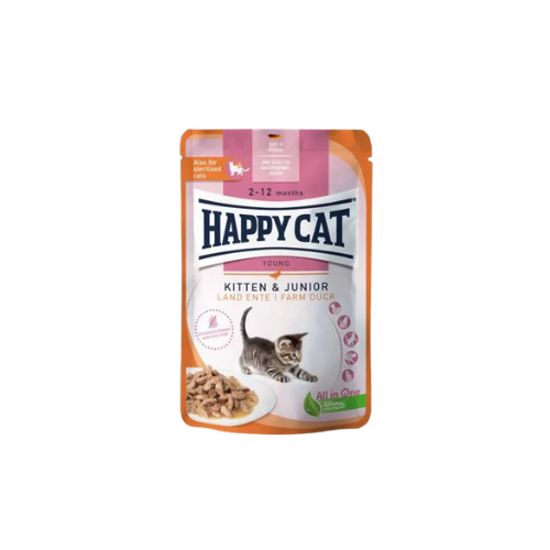 Happy Cat Kitten & Junior Duck Pouch 85G
