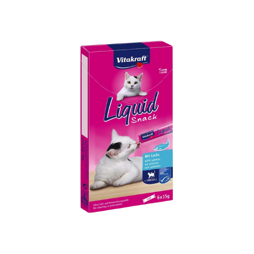 VITAKRAFT CAT LIQUID SNACK SALMON & OMEGA - 6x15g