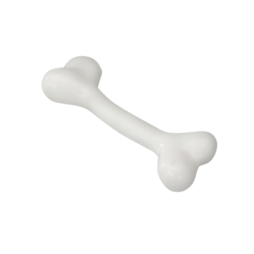 Rubber Bone with Vanilla Flavour White - Medium