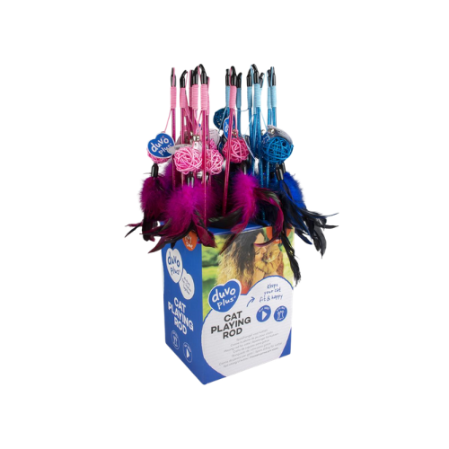 Duvo Plus Playing Rod Catchy Willow Ball Mix - Pink/Blue (16Pcs)